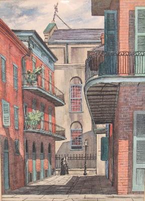 Sample artwork by Eugene Loving (1907 - 1971), known for architectural etchings - View similar artists and auction records